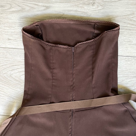 Vintage Charlotte Russe Strapless Brown A-Line Dress - Picture 6 of 10